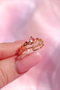 Heliophilia Silver Anillo de Piedra de Circonita en Latón Dorado Ajustable